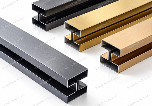 Nẹp Nối vách kính – biên dạng nẹp inox trang trí
