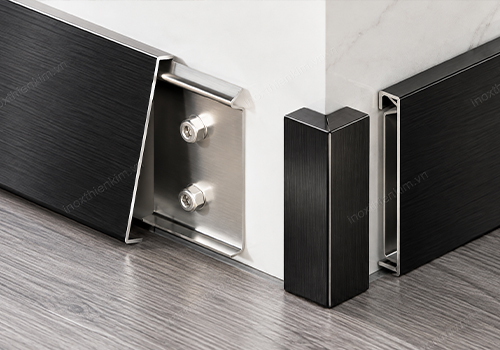 Nẹp Chân tường ke cài – biên dạng nẹp inox trang trí